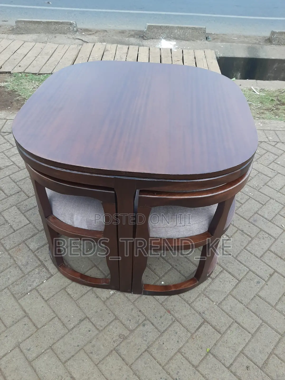 Pure Solid Table With 4 Stools.