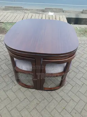 Pure Solid Table With 4 Stools.