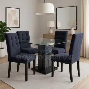 4 Seater Classic Dining Set With a Glass Table