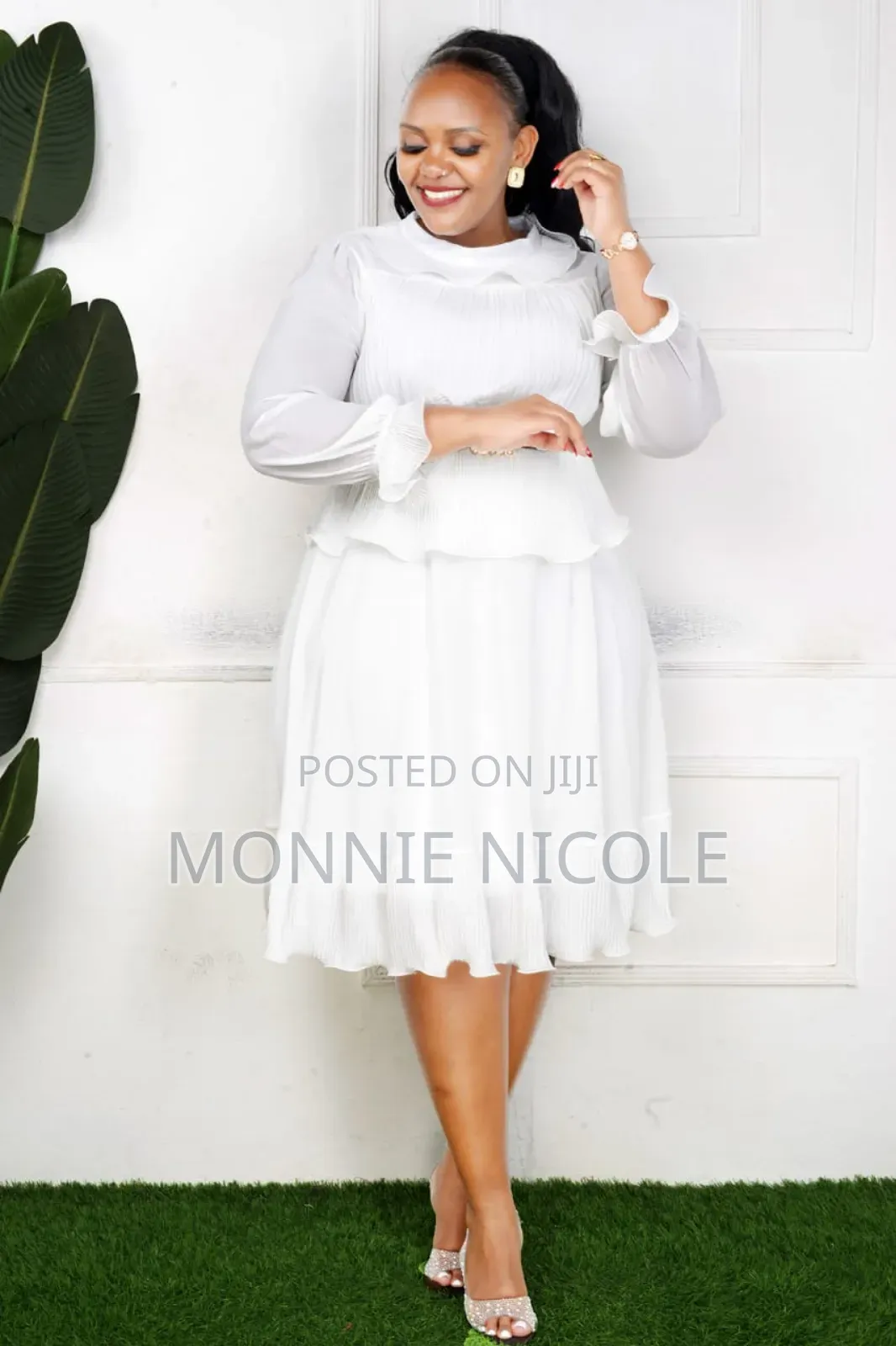 Elegant White Skater Dress