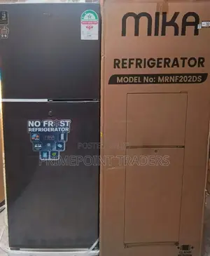 Mika 202litres No Frost Double Door Refrigerator Top Freezer