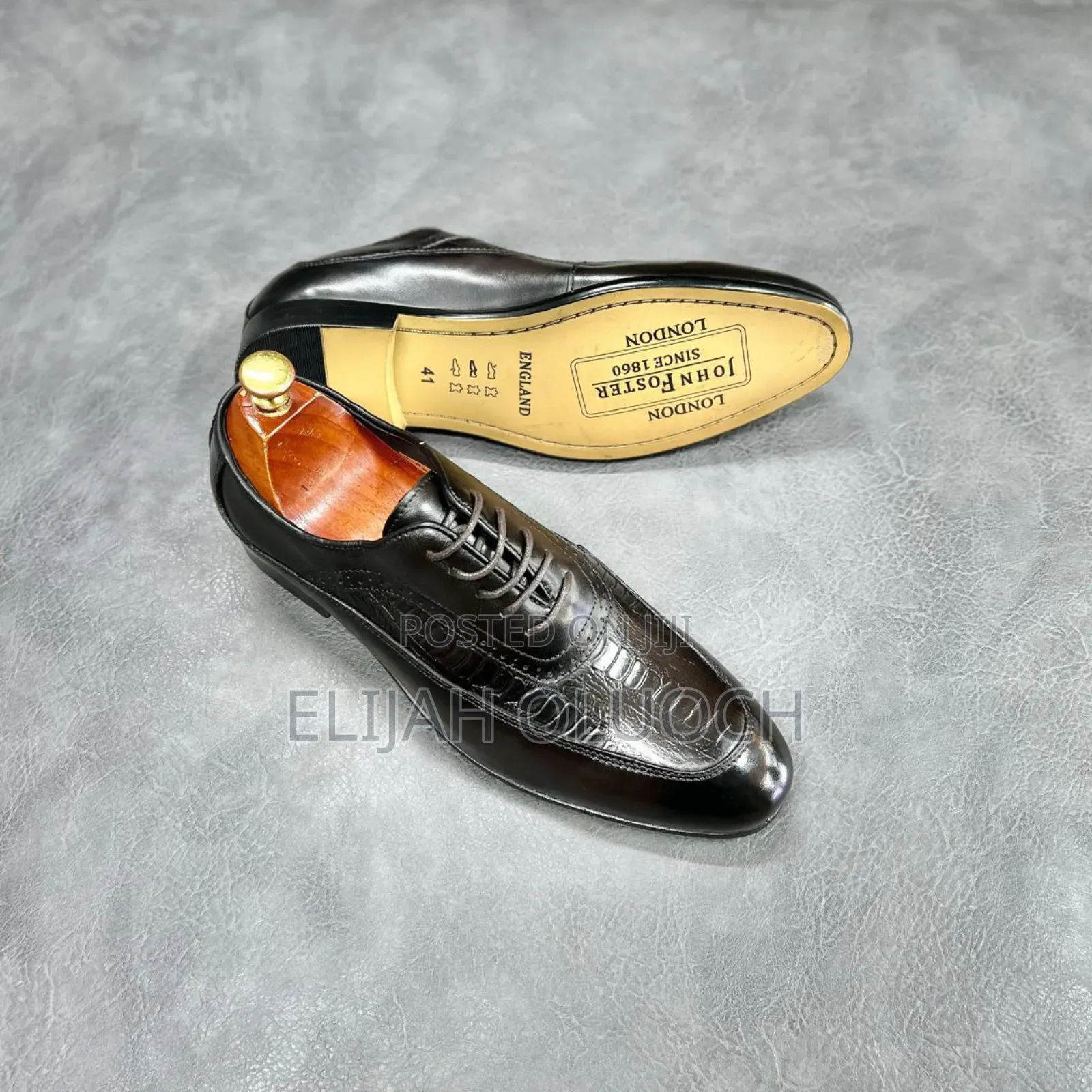 Premium Quality Lace Up Leather Official Shoes John Foster
