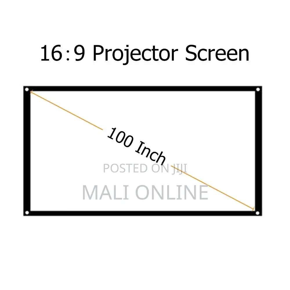 100-inch 16:9 Hd Projector Screen Foldable Projection Fabric