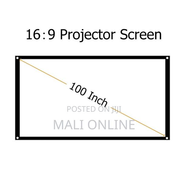 100-inch 16:9 Hd Projector Screen Foldable Projection Fabric - thumbnail 3