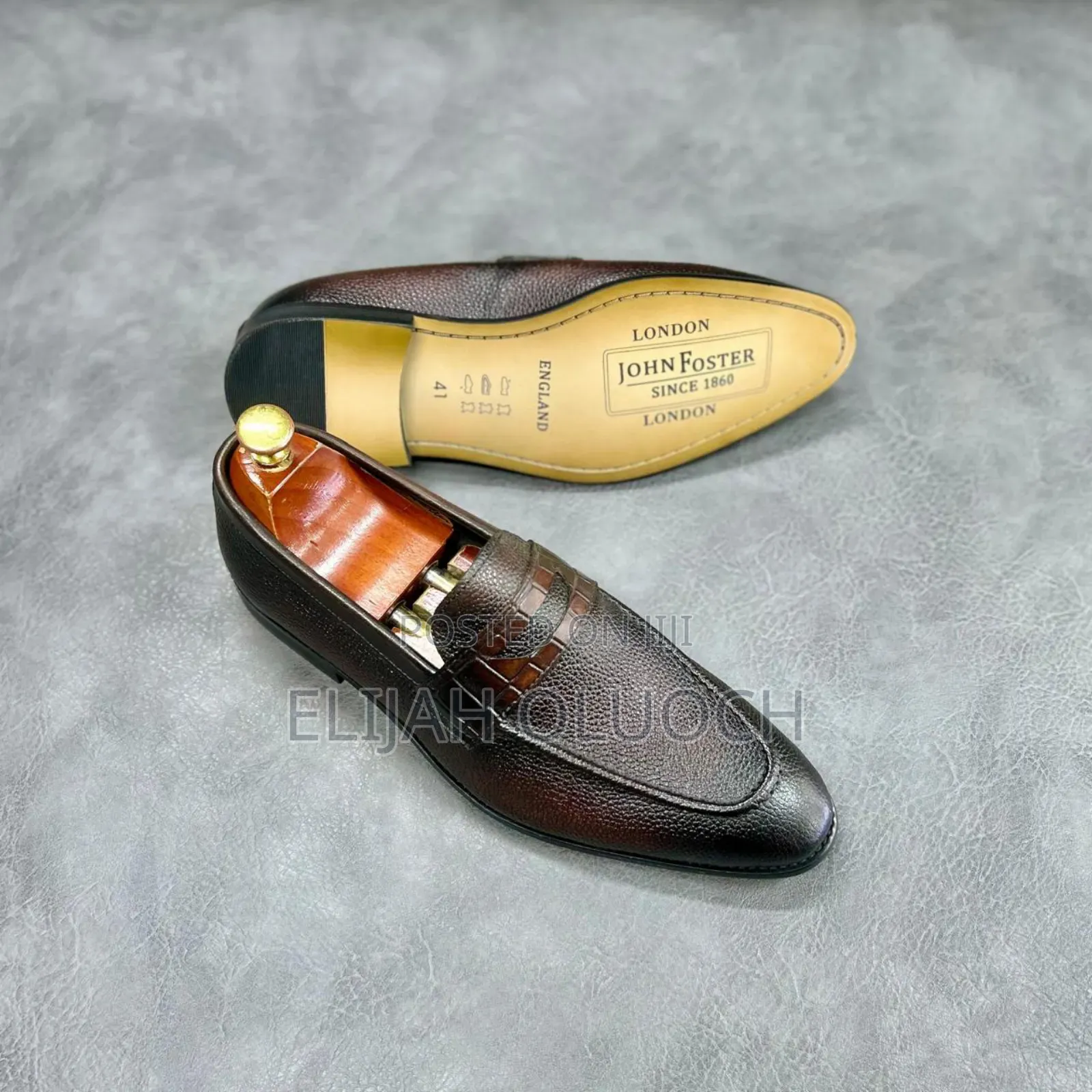 Official Shoes Lace Less Brown John Foster