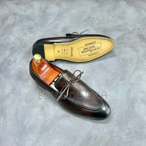 John Foster Smooth Leather Black/Brown Official Shoes