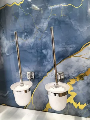 Toilet Brush Holder (Black and Silver