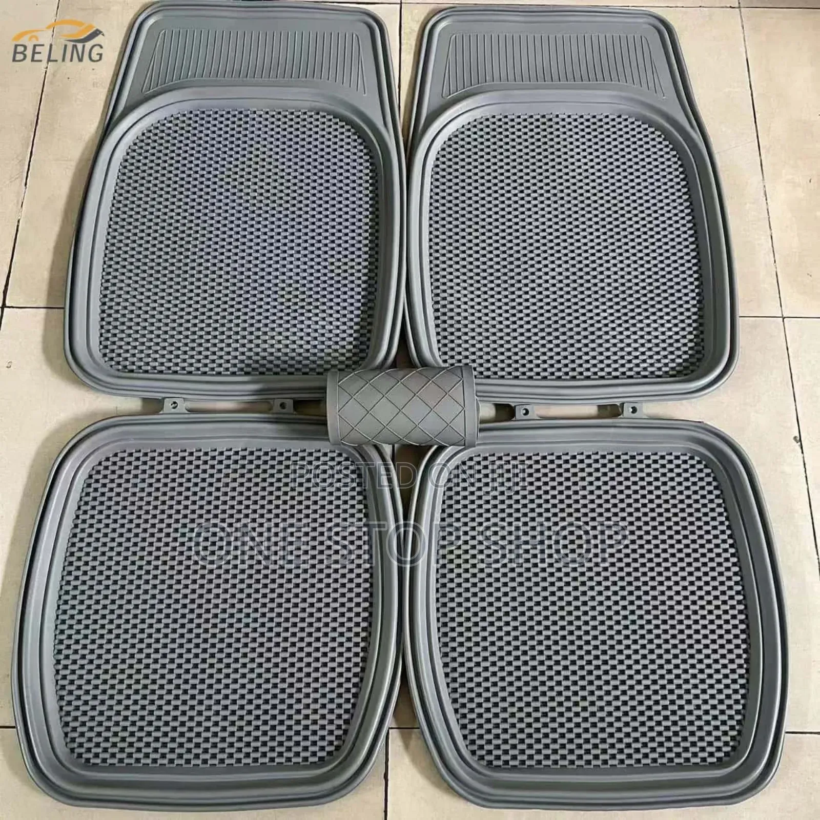 Classy Deep Dish Grey Pattern Mats 5x Set