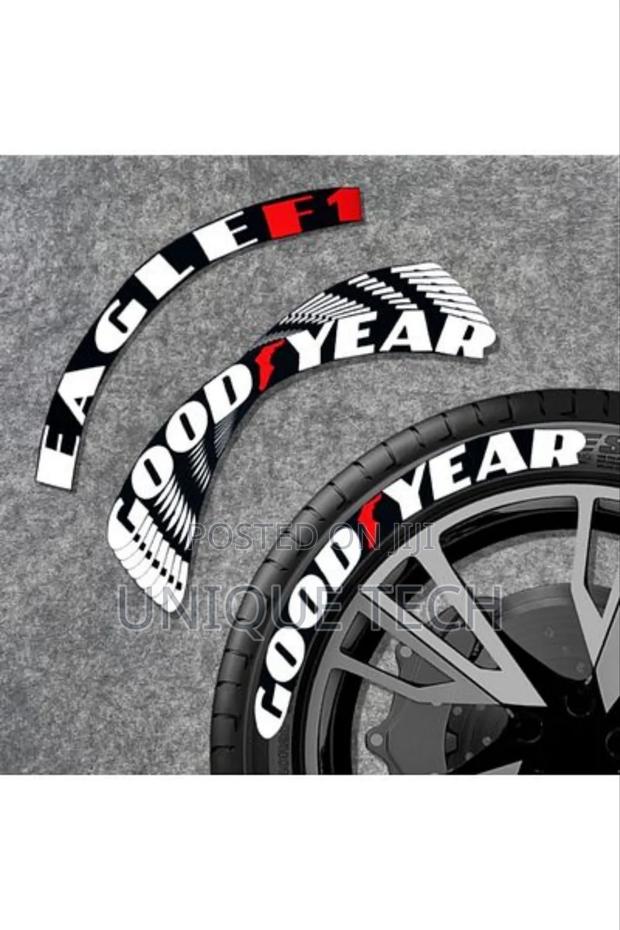 8pcs Goodyear F1 Tyre Stickers – Bold Sporty Look