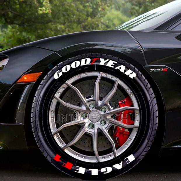 8pcs Goodyear Tyre Stickers – Heatproof Waterproof