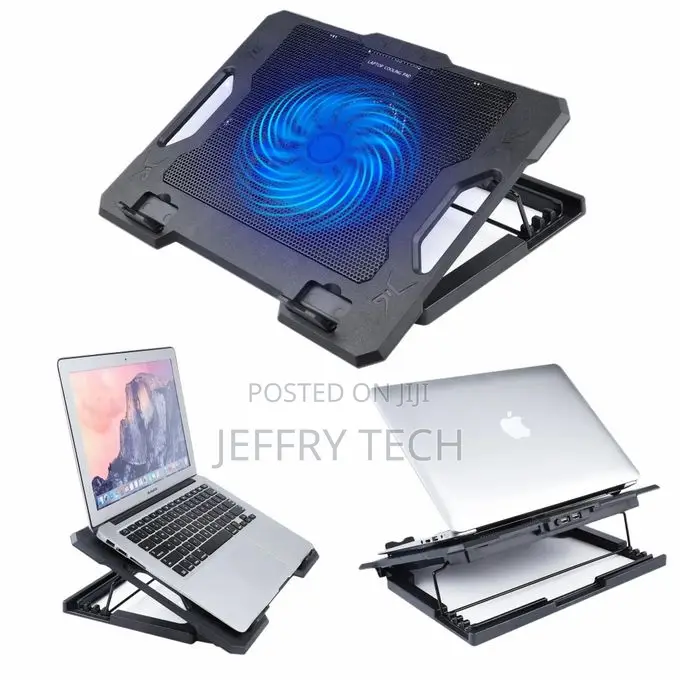 Capsys Laptop Cooler Height Adjustable With Fans 2 Usb 2.0