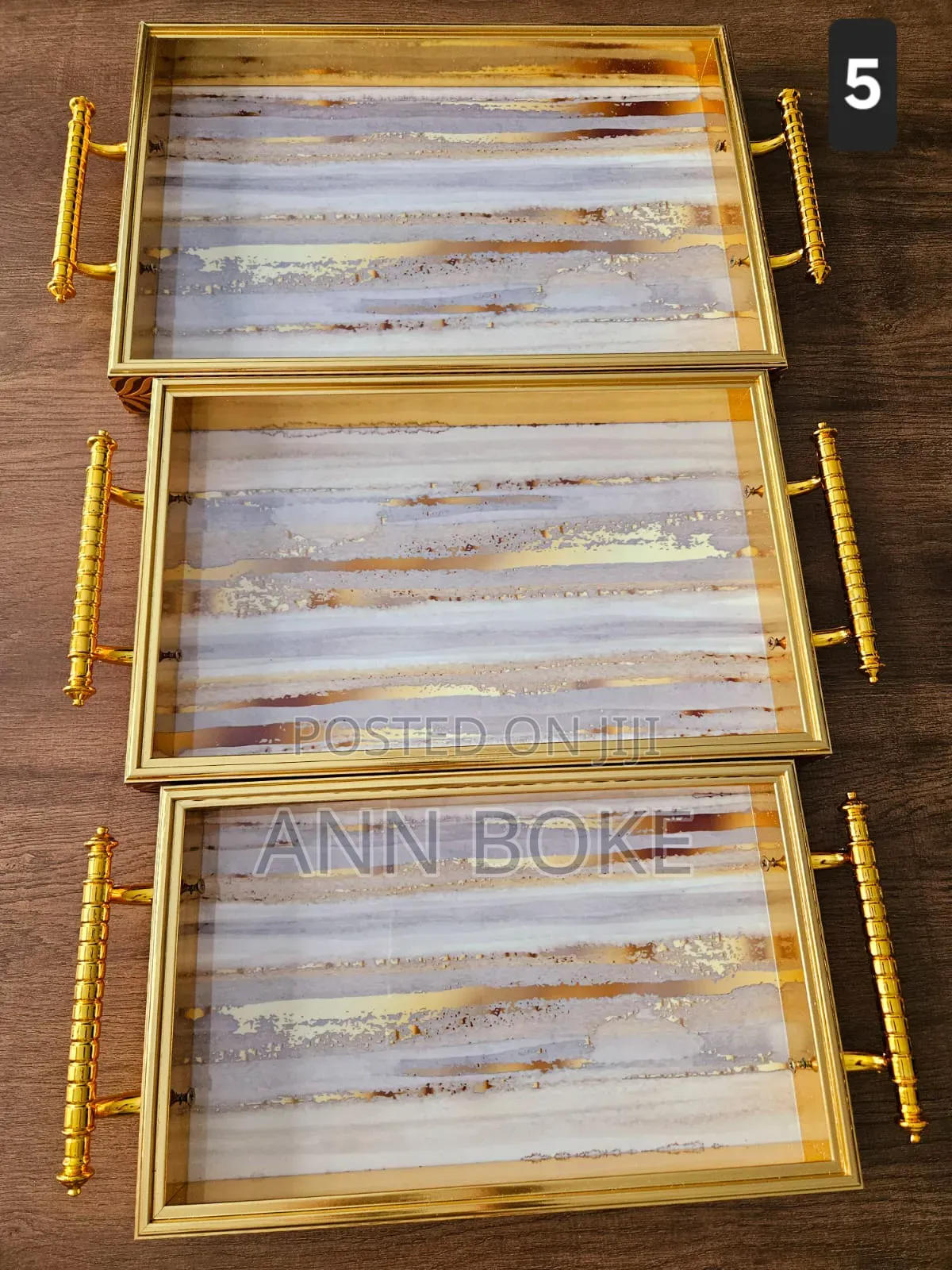 *Quality Wooden Tray Set At