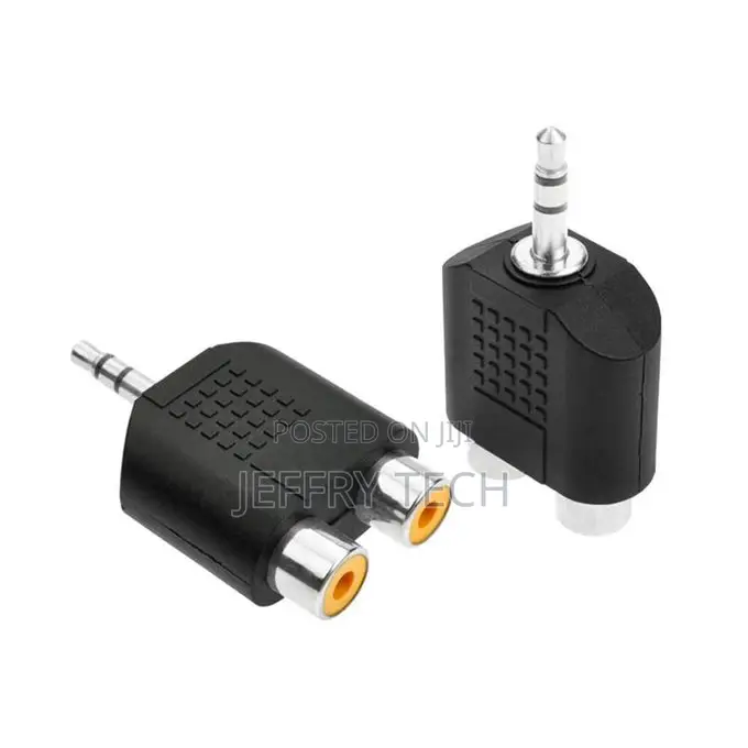 3.5mm Male Stereo Jack to 2 Rca Female Audio Converter Adapt