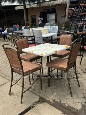 Restaurant And Bar Coated Chairs Square Table
