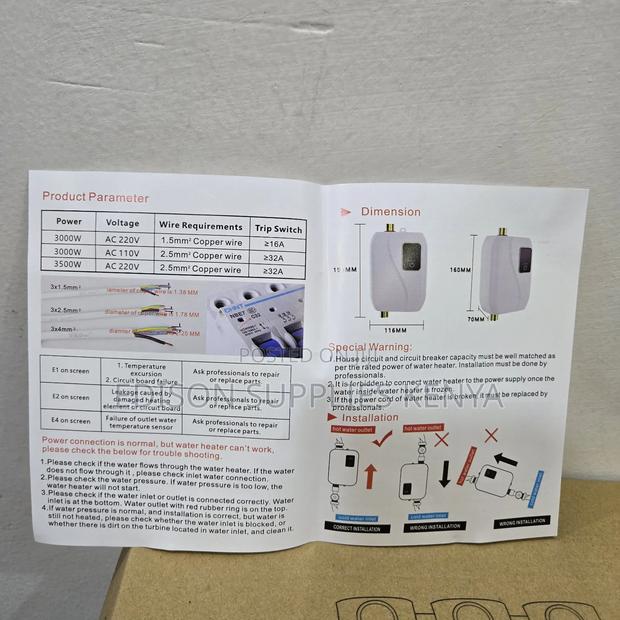 Instant Undersink Water Heater Tap Top Plug for Bathtub Salon Kitchen - thumbnail 14