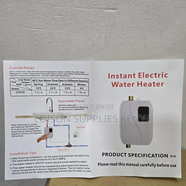 Instant Undersink Water Heater Tap Top Plug for Bathtub Salon Kitchen - thumbnail 15