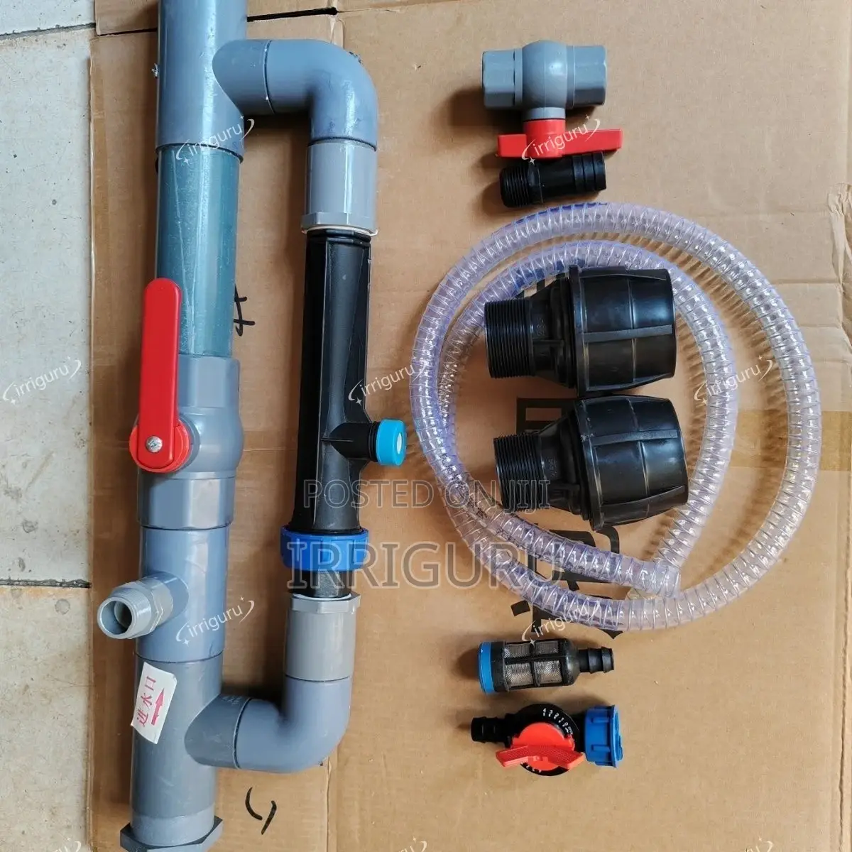 Venturi Fertilizer Injector Irrigates Farmland.