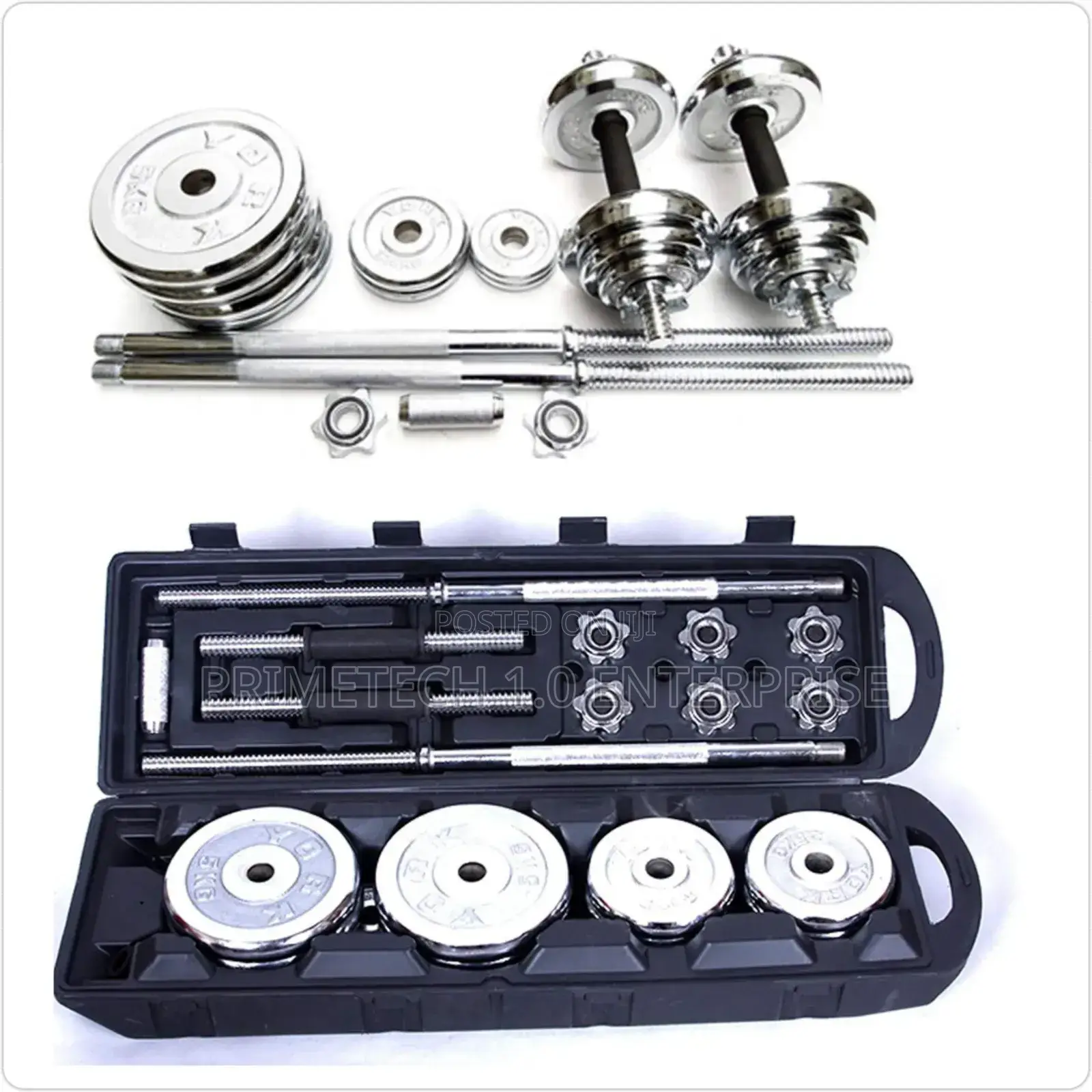 50kg Chrome Dumbbells-adjustable
