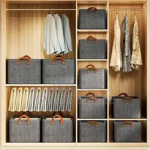 Hard Fabric Collapsible Closet Organizer With a Cover*