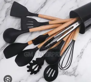 11pcs Heat Resistant Silicone Cooking or Serving Spoon Set