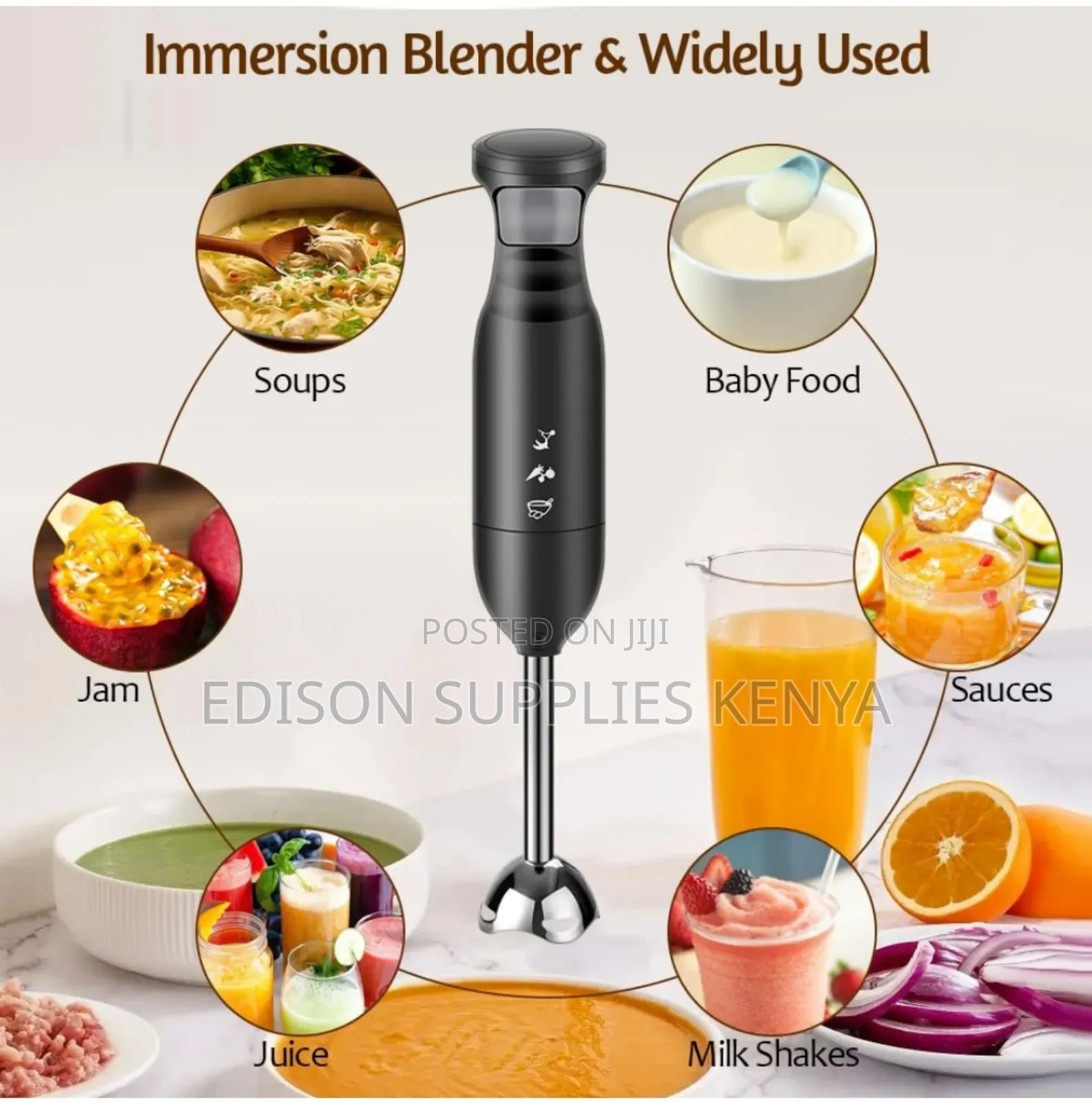 Hand Blender Immersion Blender 800 Watt Puree Smoothie Maker
