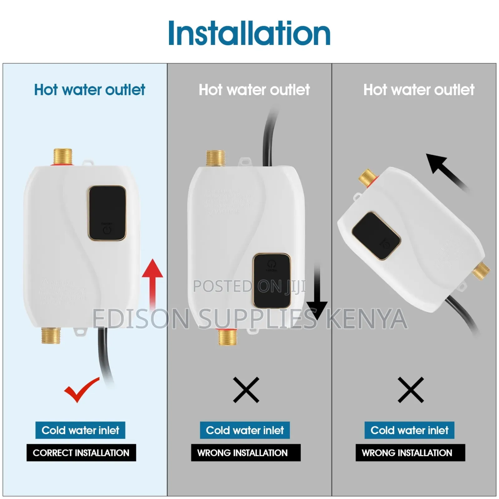 Instant Undersink Water Heater Tap Top Plug for Bathtub Salon Kitchen