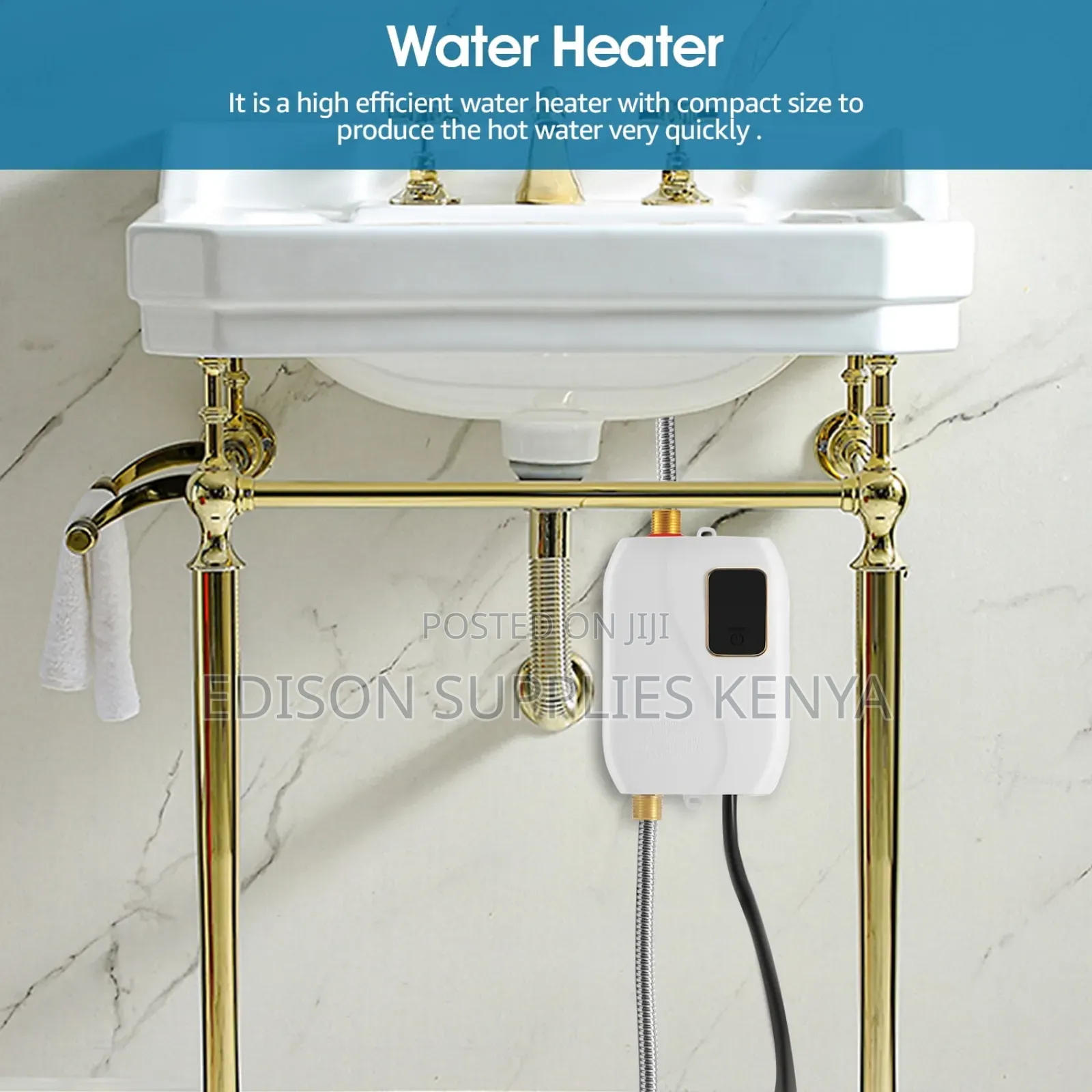 Instant Undersink Water Heater Tap Top Plug for Bathtub Salon Kitchen
