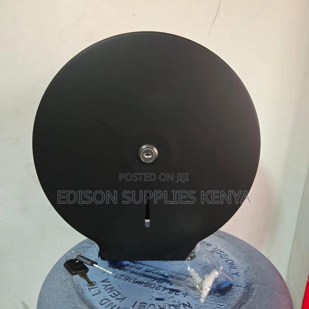 Tissue Dispenser Jumbo Black Metallic Lockable Tissue Holder