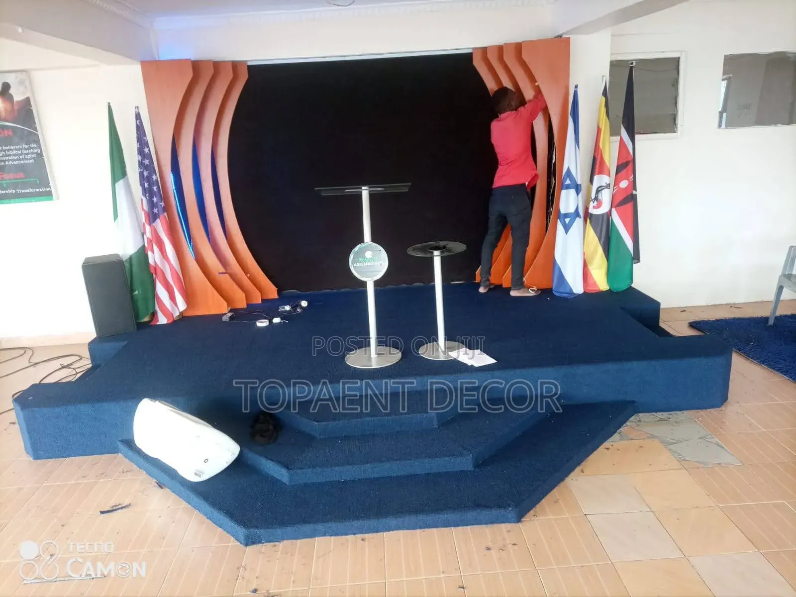 Blue Church Pulpit Textured Loop Pile Wall To Wall Carpets