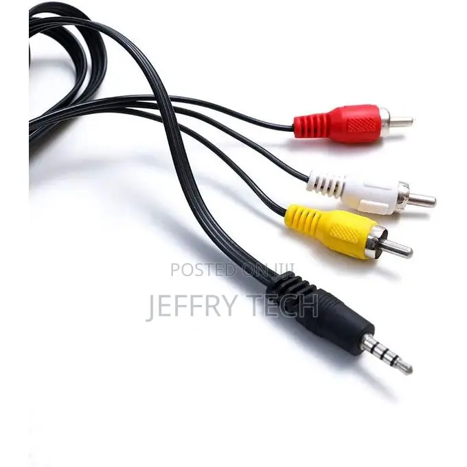 3.5mm Male to 3rca Male Auxiliary Audio Video Cable 1.5m