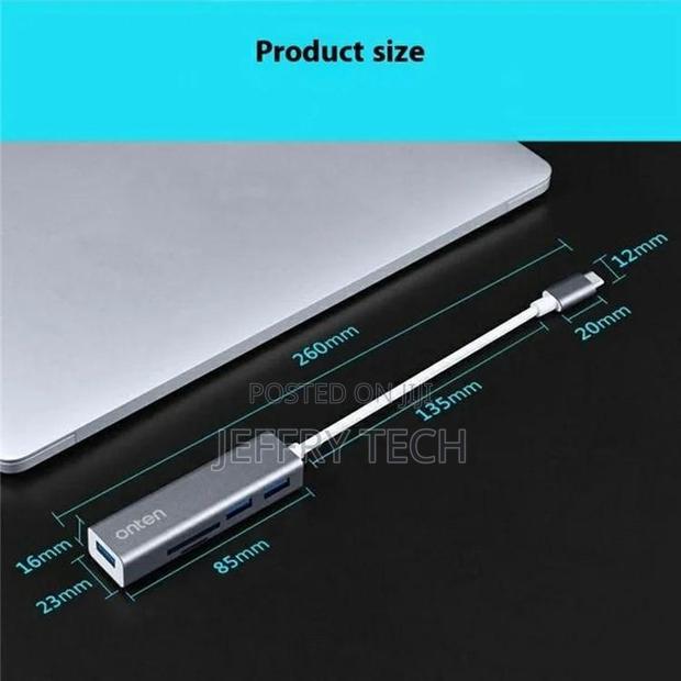 Onten 5-in-1 Usb Type-C Hub 3*Usb 3.0 Sd Tf Card Reader A - thumbnail 2