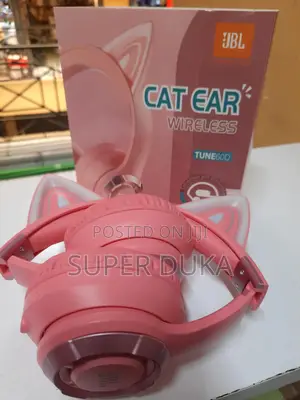 Pink JBL Cat Ear Tune60d.Bluetooth Led Cute Kids Headphones