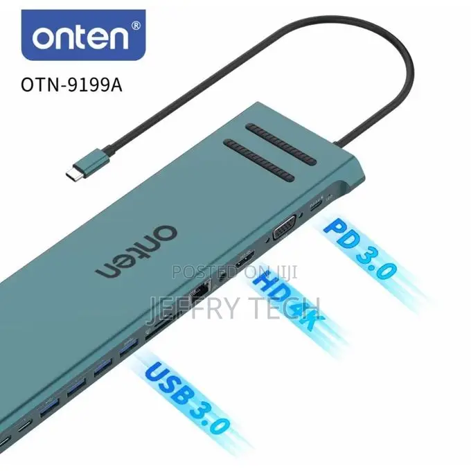 Onten 13-in-1 Multifunction Usb-C, Dual Hdmi+Vga Video Ou