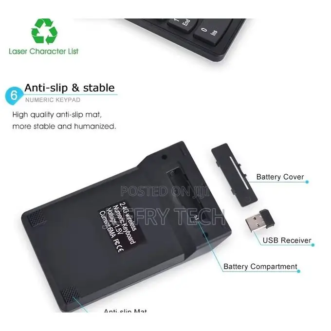2.4ghz Wireless Usb Mini Numeric Keypad With 18 Keys
