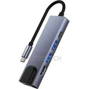 Usb-C to Rj45 Gigabit Hdmi Usb 3.0 Hub Adapter for 5 In