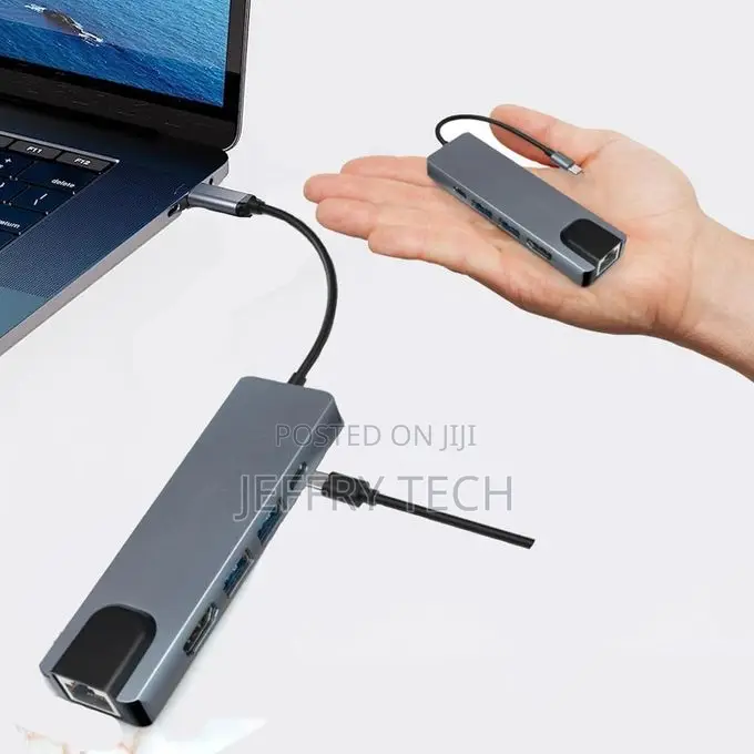Usb-C to Rj45 Gigabit Hdmi Usb 3.0 Hub Adapter for 5 In