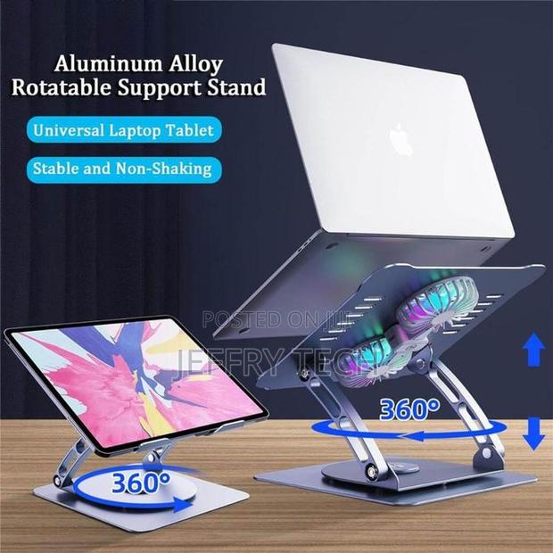 360° Rotating Ergonomic Foldable Aluminum Alloy Laptop Stand - thumbnail 2