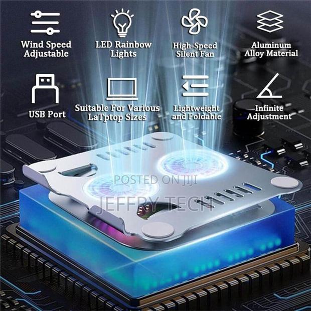 360° Rotating Ergonomic Foldable Aluminum Alloy Laptop Stand - thumbnail 3
