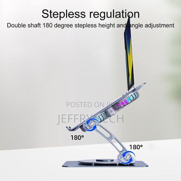 360° Rotating Ergonomic Foldable Aluminum Alloy Laptop Stand - thumbnail 7