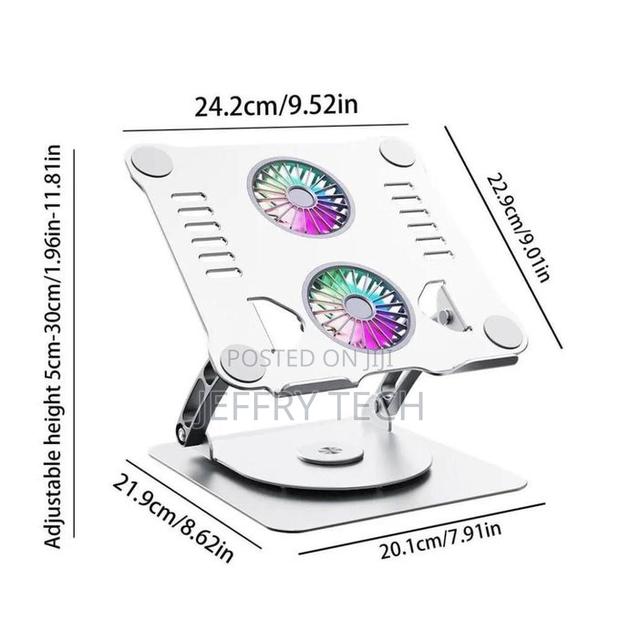360° Rotating Ergonomic Foldable Aluminum Alloy Laptop Stand - thumbnail 8