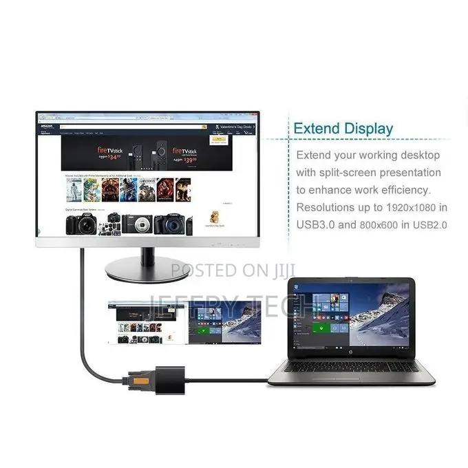 Usb 3.0 Male to Vga Female Multi-Display Video Adapter