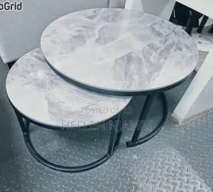 2 In 1 Luxury Pure Marble Top Nesting Coffee Table