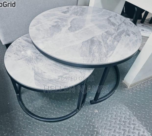 2 In 1 Luxury Pure Marble Top Nesting Coffee Table