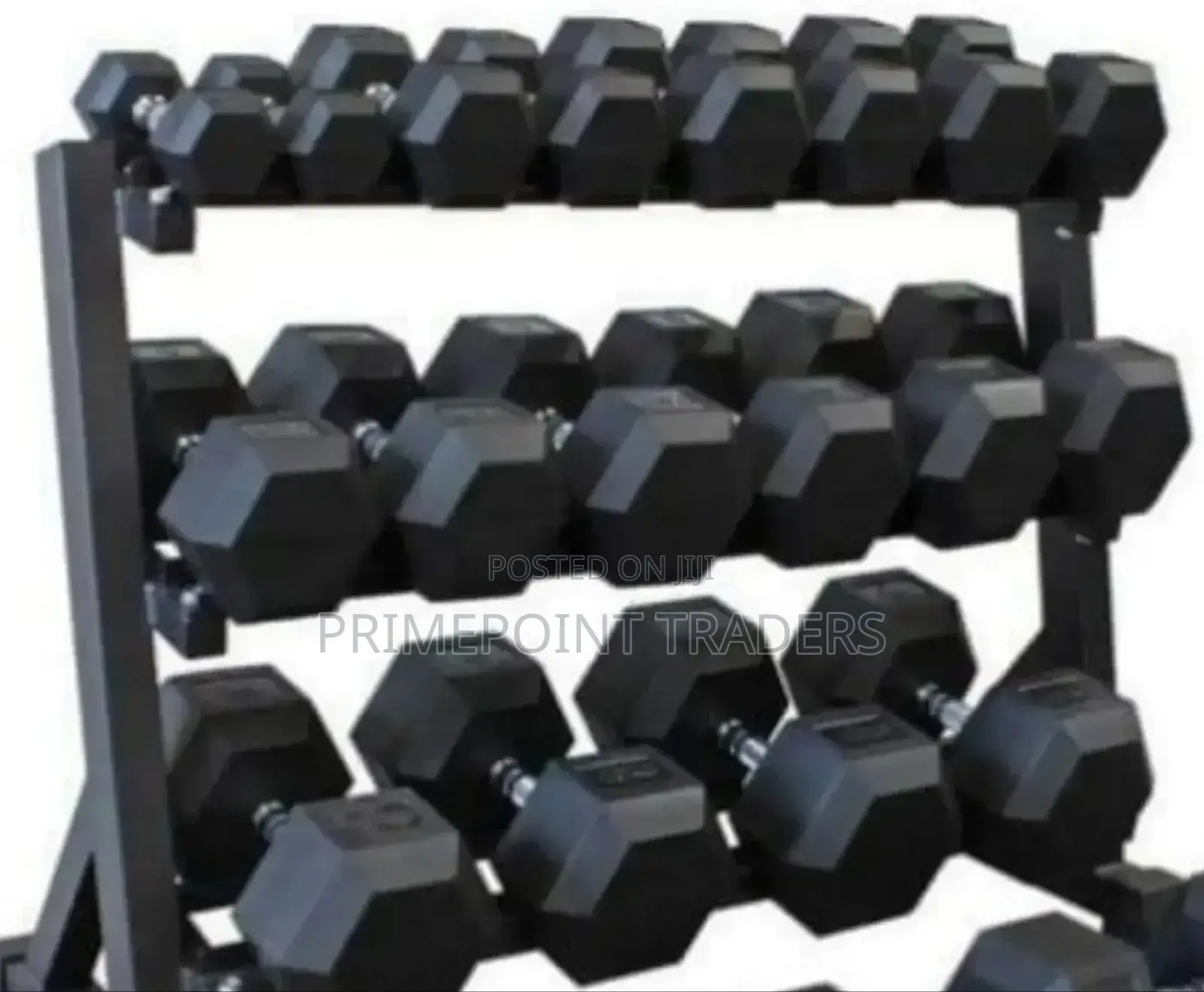 Per Single Hand, 10kg Hexagon Dumbbells (Black)