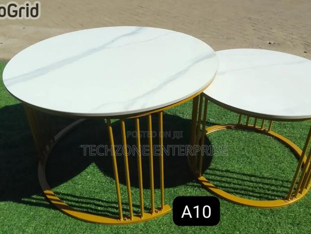 New Luxury Pure Ceramic Marble Top Nesting Coffee Table - main view
