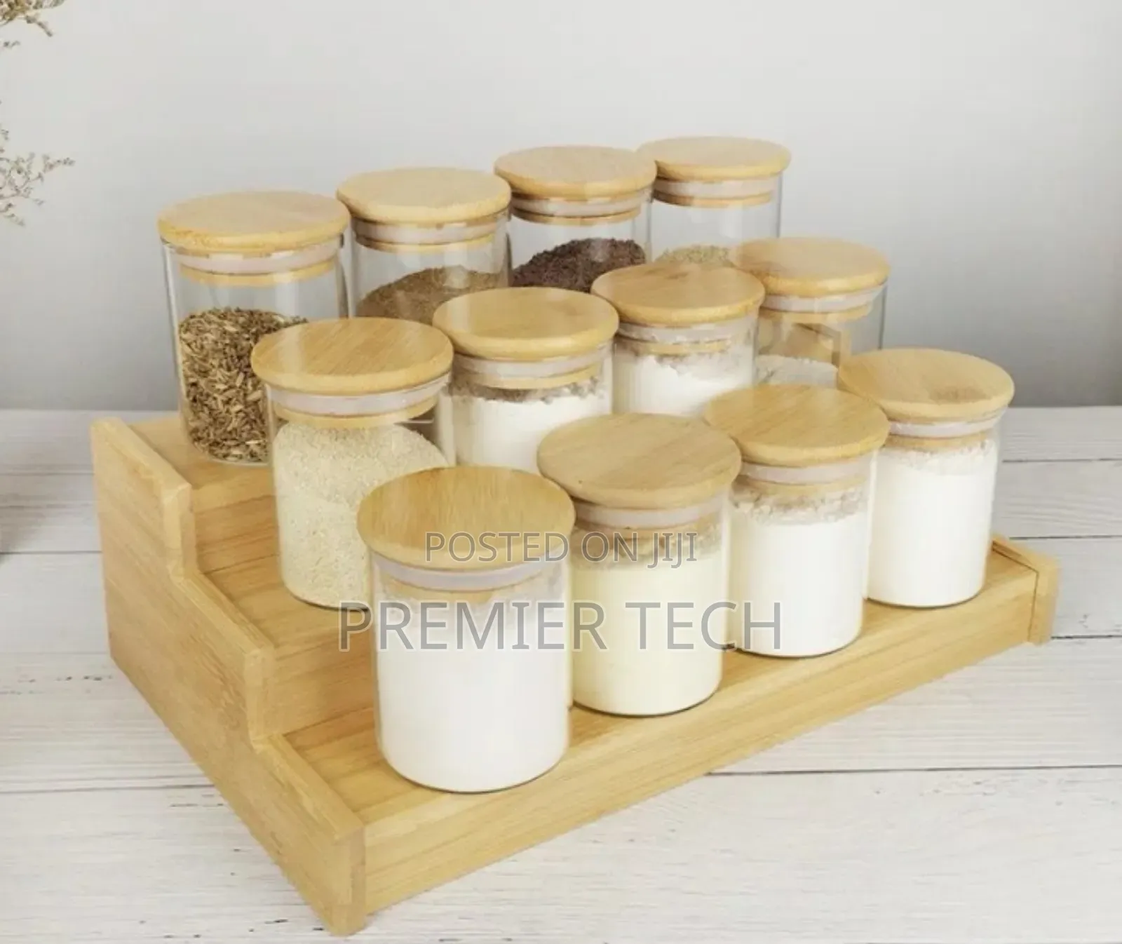 12pcs Glass Spice Jars With Bamboo Lid