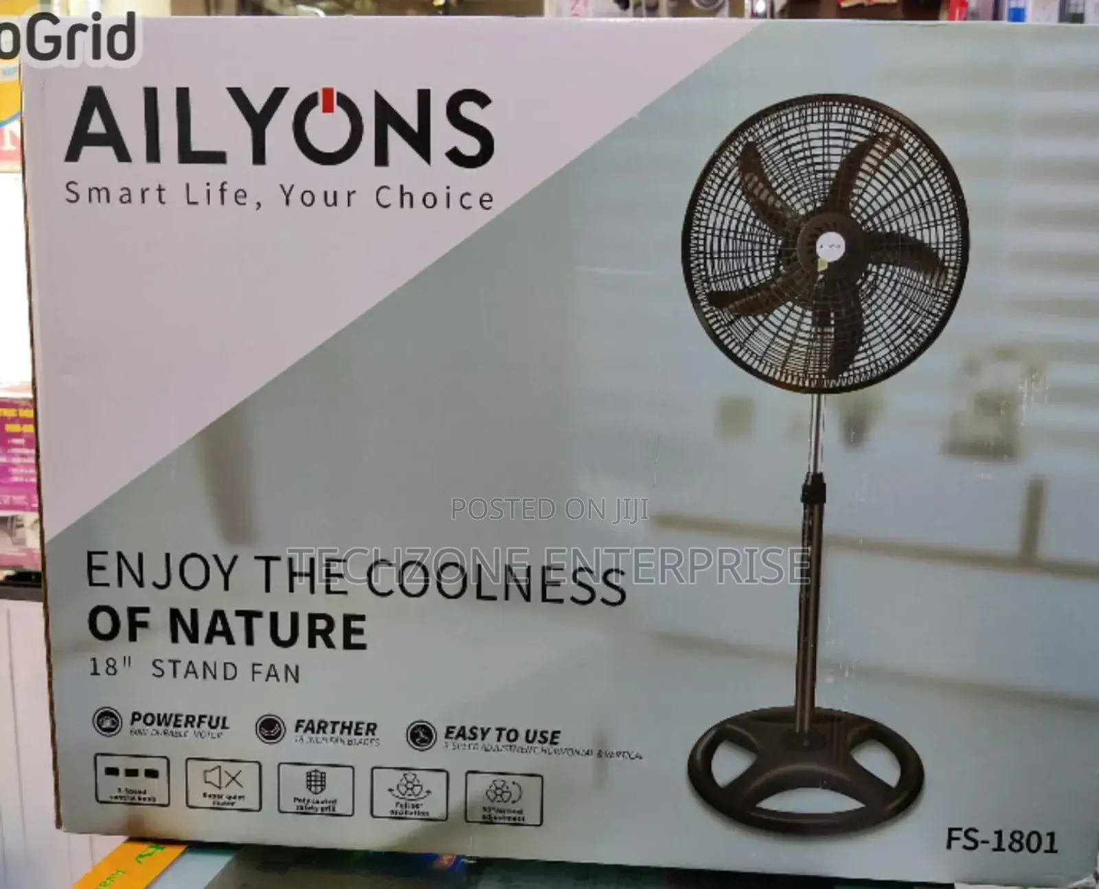 Ailyons Fs-1801 18′′ Inch Standing Fan With 3 Speed Control,