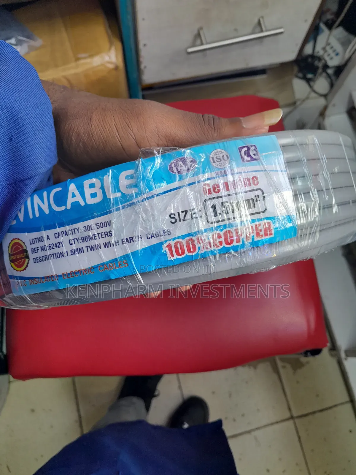 Copper Cable 1.5mm Twin With Earth, Evincable; Ev1501