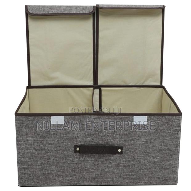 Foldable Cotton Linen Closet Storage Box - thumbnail 2