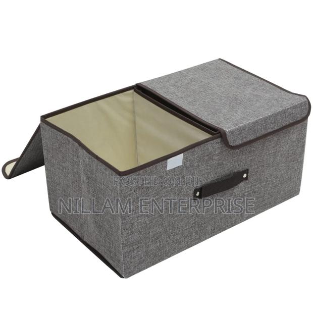 Foldable Cotton Linen Closet Storage Box - thumbnail 5